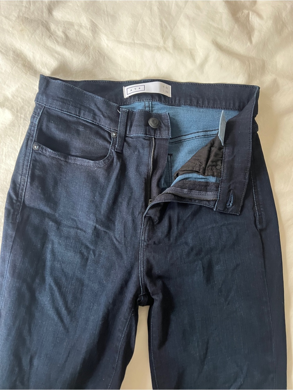 AYR Hi-Rise - Dark Blue Stretch Jeans